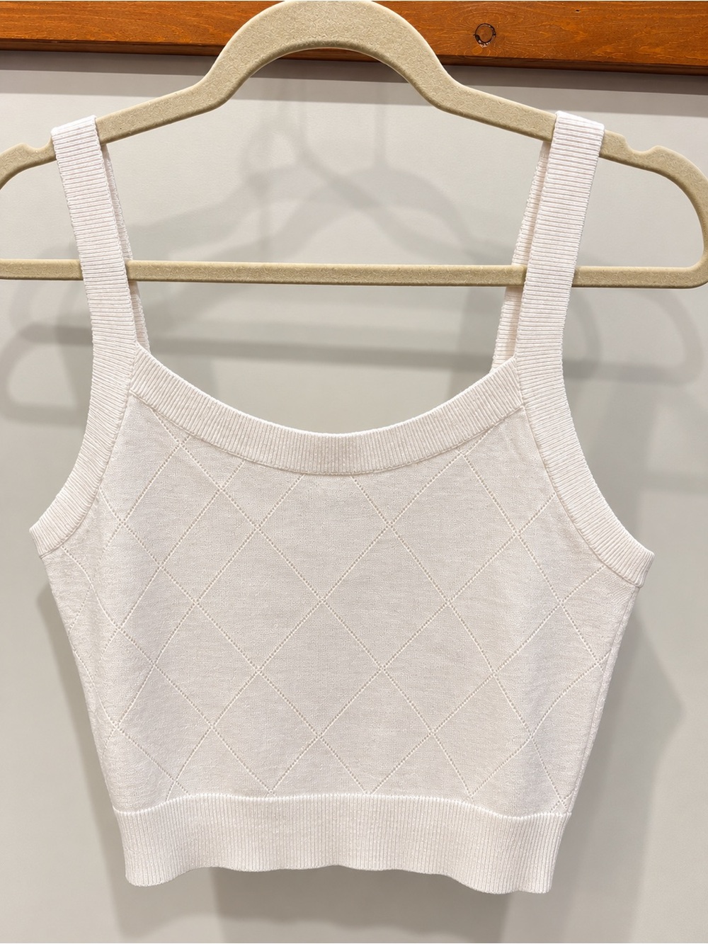 RW&CO. Cream Knit Square-Neck Tank